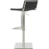 Safavieh Home Collection Mitchell Stainless Steel and Grey Leather Adjustable Gas Lift 21.7-30.7-inch Bar Stool(black)