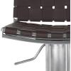 Safavieh Home Collection Mitchell Stainless Steel and Grey Leather Adjustable Gas Lift 21.7-30.7-inch Bar Stool(brown)