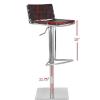 Safavieh Home Collection Mitchell Stainless Steel and Grey Leather Adjustable Gas Lift 21.7-30.7-inch Bar Stool(brown)