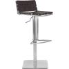 Safavieh Home Collection Mitchell Stainless Steel and Grey Leather Adjustable Gas Lift 21.7-30.7-inch Bar Stool(brown)