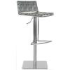 Safavieh Home Collection Mitchell Stainless Steel and Grey Leather Adjustable Gas Lift 21.7-30.7-inch Bar Stool(grey)