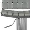 Safavieh Home Collection Mitchell Stainless Steel and Grey Leather Adjustable Gas Lift 21.7-30.7-inch Bar Stool(grey)