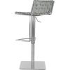Safavieh Home Collection Mitchell Stainless Steel and Grey Leather Adjustable Gas Lift 21.7-30.7-inch Bar Stool(grey)