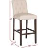 Safavieh Home Collection Norah Beige and Espresso Barstool (Set of 2)(Beige)