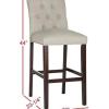 Safavieh Home Collection Norah Beige and Espresso Barstool (Set of 2)(Light Grey)
