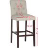 Safavieh Home Collection Norah Beige and Espresso Barstool (Set of 2)(Light Grey)