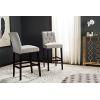 Safavieh Home Collection Norah Beige and Espresso Barstool (Set of 2)(Light Grey)