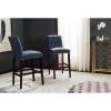 Safavieh Home Collection Norah Beige and Espresso Barstool (Set of 2)(Navy)