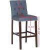 Safavieh Home Collection Norah Beige and Espresso Barstool (Set of 2)(Navy)