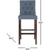 Safavieh Home Collection Norah Beige and Espresso Barstool (Set of 2)(Navy)
