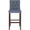Safavieh Home Collection Norah Beige and Espresso Barstool (Set of 2)(Navy)