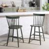 Safavieh Home Collection Providence Spindle Back White Counter 24-inch Stool (Set of 2)(Dusty Green)