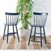 Safavieh Home Collection Providence Spindle Back White Counter 24-inch Stool (Set of 2)(Navy)