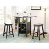 Safavieh Home Emeric Dark Espresso and Black Oak 3-piece Drop Leaf Table Storage -Rack -Pub -Set(Espresso)