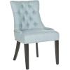Safavieh Home Harlow Emerald Green Velvet Tufted Ring Chair, Set of 2(Black)