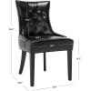 Safavieh Home Harlow Emerald Green Velvet Tufted Ring Chair, Set of 2(Black)