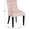 Safavieh Home Harlow Emerald Green Velvet Tufted Ring Chair, Set of 2(Blush)