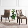 Safavieh Home Harlow Emerald Green Velvet Tufted Ring Chair, Set of 2(Clay)