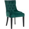 Safavieh Home Harlow Emerald Green Velvet Tufted Ring Chair, Set of 2(Emerald)
