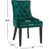 Safavieh Home Harlow Emerald Green Velvet Tufted Ring Chair, Set of 2(Emerald)