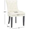Safavieh Home Harlow Emerald Green Velvet Tufted Ring Chair, Set of 2(Flat Cream)