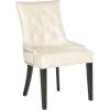 Safavieh Home Harlow Emerald Green Velvet Tufted Ring Chair, Set of 2(Flat Cream)