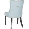 Safavieh Home Harlow Emerald Green Velvet Tufted Ring Chair, Set of 2(Light Blue)