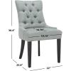 Safavieh Home Harlow Emerald Green Velvet Tufted Ring Chair, Set of 2(Light Blue)
