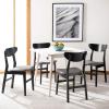 Safavieh Home Lucca Retro Natural Dining Chair, Set of 2, Wood(Black / Grey)