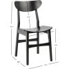 Safavieh Home Lucca Retro Natural Dining Chair, Set of 2, Wood(Black)