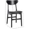 Safavieh Home Lucca Retro Natural Dining Chair, Set of 2, Wood(Black/Black Cushion)