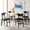 Safavieh Home Lucca Retro Natural Dining Chair, Set of 2, Wood(Black/Black Cushion)