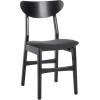 Safavieh Home Lucca Retro Natural Dining Chair, Set of 2, Wood(Black/Black Cushion)