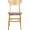 Safavieh Home Lucca Retro Natural Dining Chair, Set of 2, Wood(Natural / Grey)
