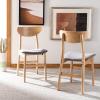 Safavieh Home Lucca Retro Natural Dining Chair, Set of 2, Wood(Natural / Grey)