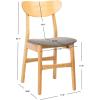 Safavieh Home Lucca Retro Natural Dining Chair, Set of 2, Wood(Natural / Grey)