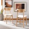 Safavieh Home Lucca Retro Natural Dining Chair, Set of 2, Wood(Natural / White)