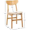 Safavieh Home Lucca Retro Natural Dining Chair, Set of 2, Wood(Natural / White)