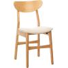 Safavieh Home Lucca Retro Natural Dining Chair, Set of 2, Wood(Natural / White)