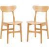 Safavieh Home Lucca Retro Natural Dining Chair, Set of 2, Wood(Natural)