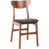 Safavieh Home Lucca Retro Natural Dining Chair, Set of 2, Wood(Walnut / Black)