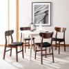 Safavieh Home Lucca Retro Natural Dining Chair, Set of 2, Wood(Walnut / Black)