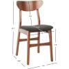Safavieh Home Lucca Retro Natural Dining Chair, Set of 2, Wood(Walnut / Black)