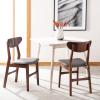Safavieh Home Lucca Retro Natural Dining Chair, Set of 2, Wood(Walnut / Grey)