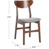 Safavieh Home Lucca Retro Natural Dining Chair, Set of 2, Wood(Walnut / Grey)