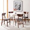 Safavieh Home Lucca Retro Natural Dining Chair, Set of 2, Wood(Walnut / Grey)