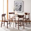 Safavieh Home Lucca Retro Natural Dining Chair, Set of 2, Wood(Walnut)