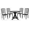Safavieh Home Shay White and Natural 5-piece Dining Set(Black)