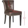 Safavieh Mercer Collection Carol Charcoal Linen Ring Dining Chair(Antique Brown)