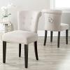 Safavieh Mercer Collection Carol Charcoal Linen Ring Dining Chair(Beige)
